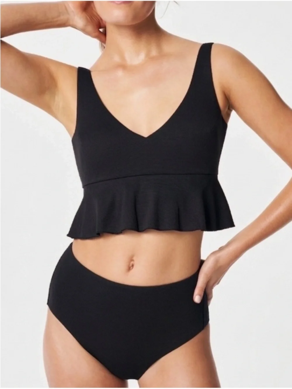 Spanx long line swim top black NEW medium